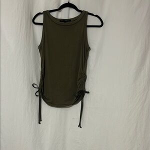 White House Black Market Olive Tank Top with Side Ties